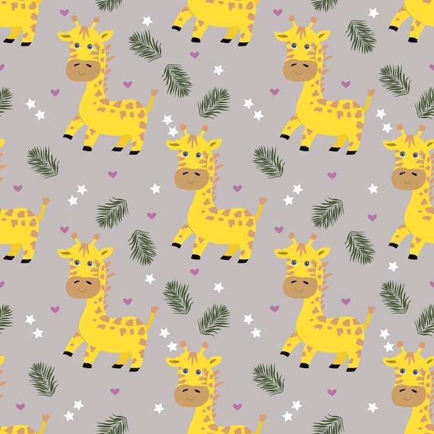 Baby giraffe seamless pattern