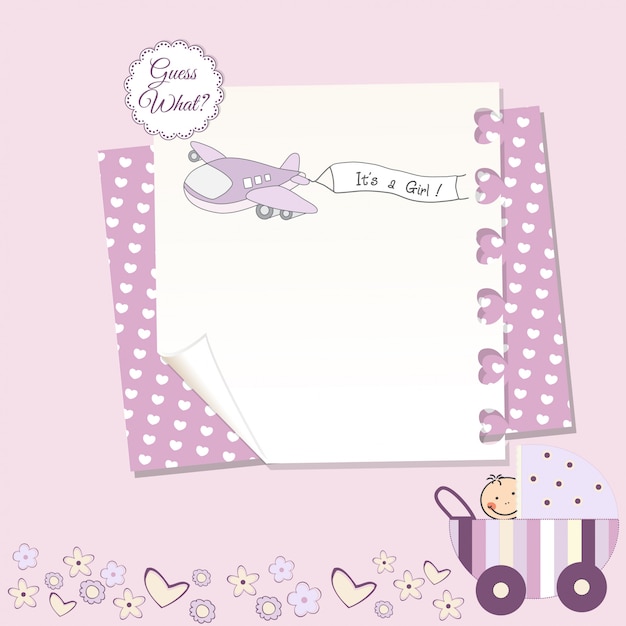 Baby girl announcement card