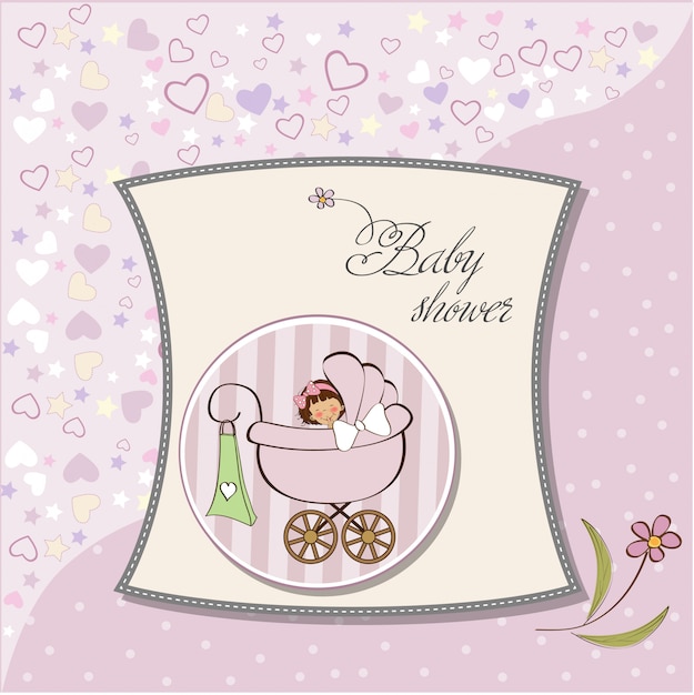 Baby girl announcement card