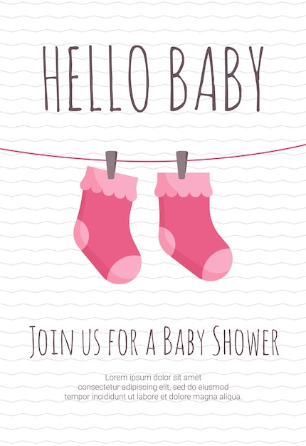 baby girl arrival and shower invitation template 