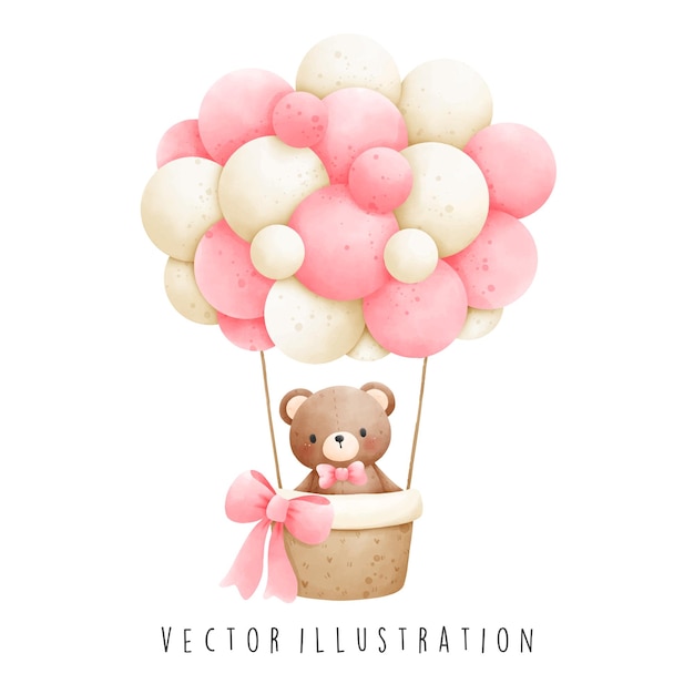 Vector baby girl bear