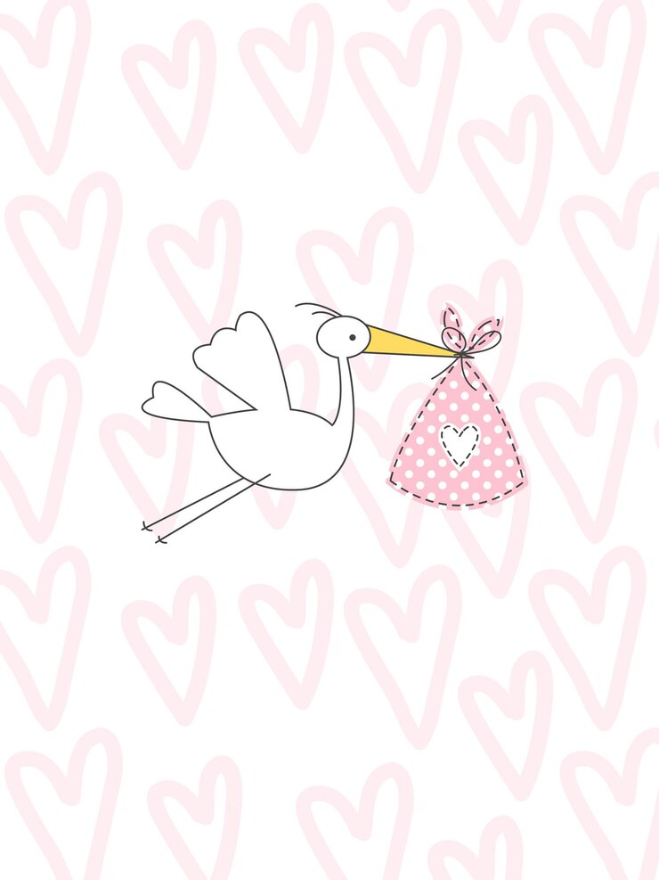 Baby girl birthday card with copy space