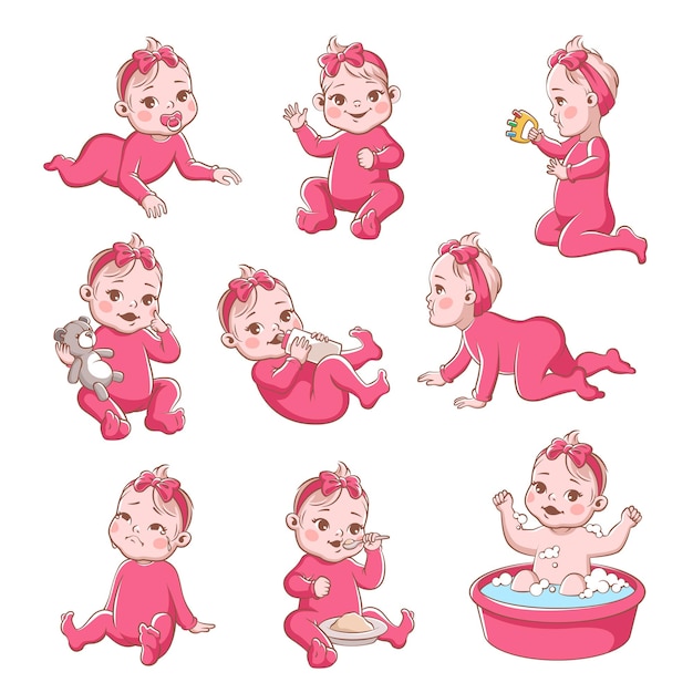 Vector baby girl design illustration