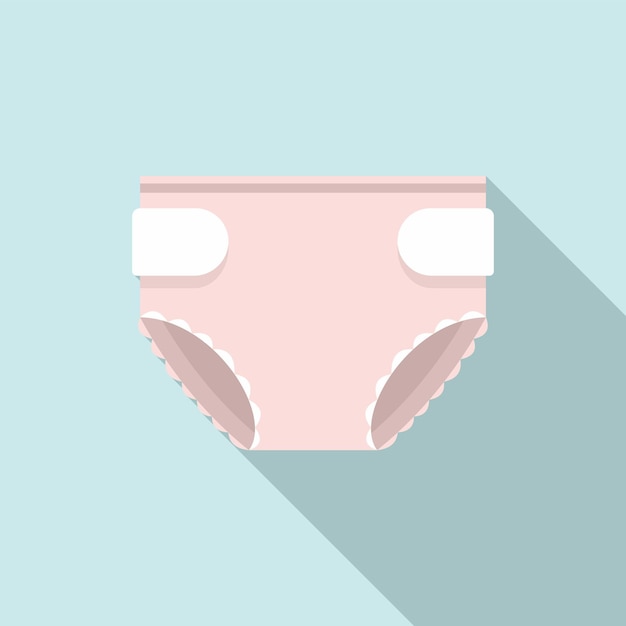 Baby girl diaper icon Flat illustration of Baby girl diaper vector icon for web design