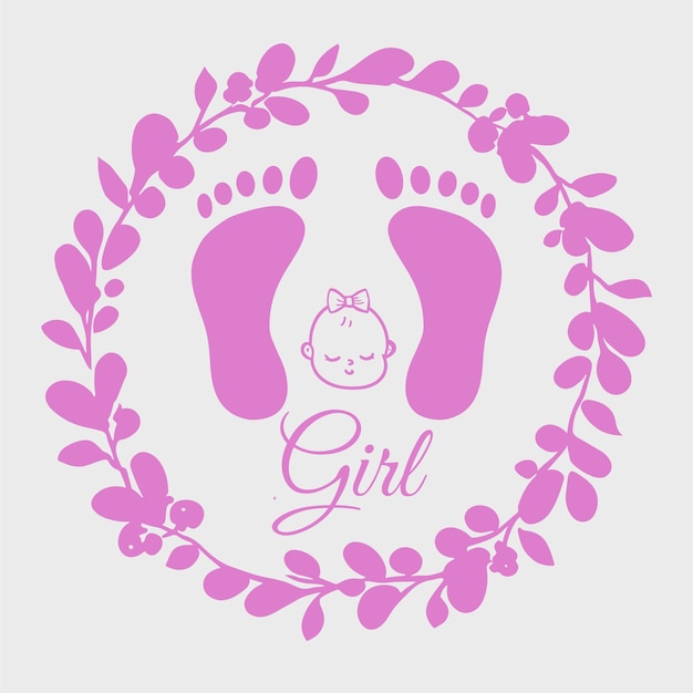 Baby girl footprint clipart