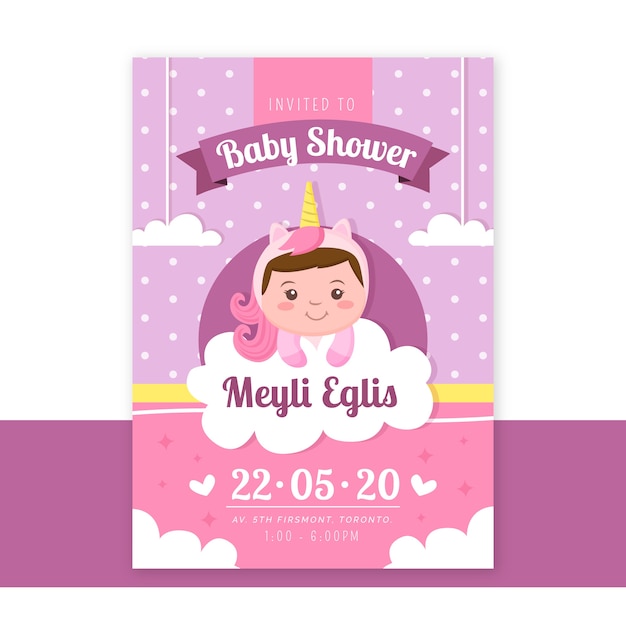 Baby girl shower invitation