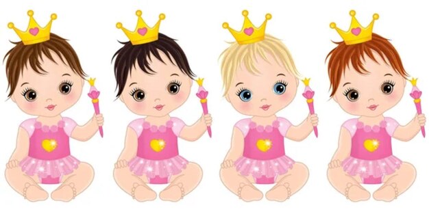 Baby Girls Dressed as Princesses