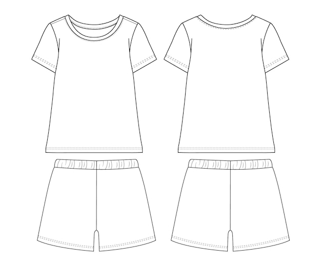 baby girls short sleeve tshirt with short pants vector design