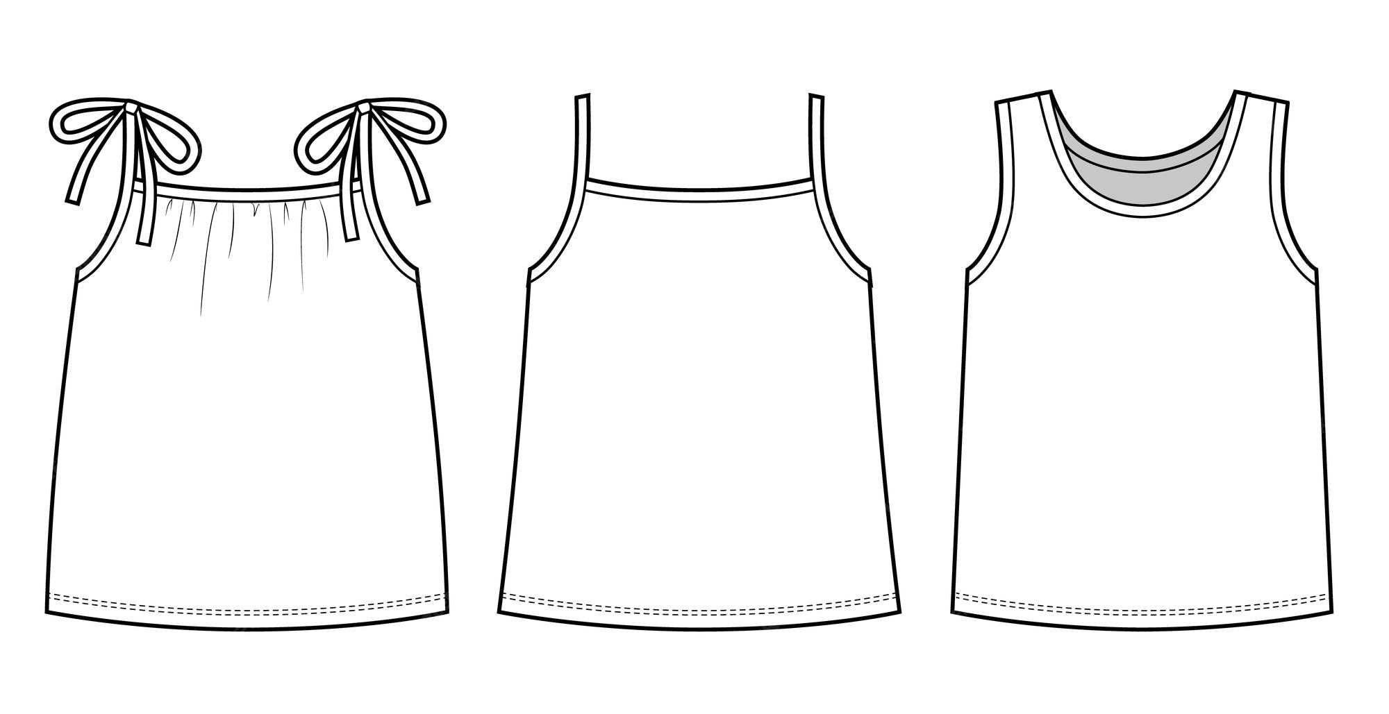Premium Vector Baby girls tank tops fashion flat sketch template Premium Vector Baby girls tank tops fashion flat sketch template