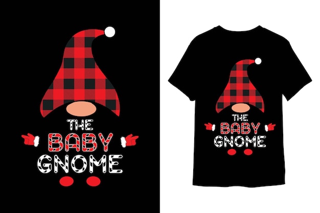 Il design della maglietta natalizia baby gnome