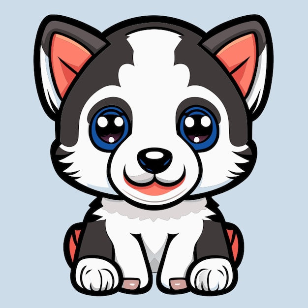 Vector baby husky hond vector illustratie cartoon