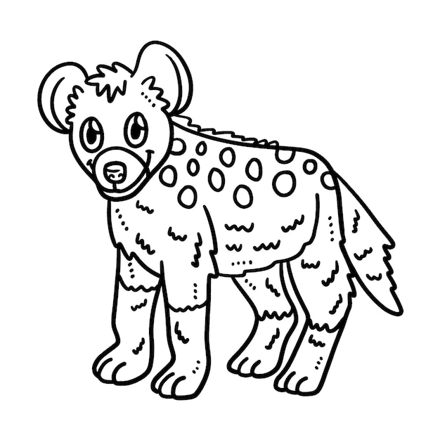 Baby Hyena Isolated Coloring Page for Kids