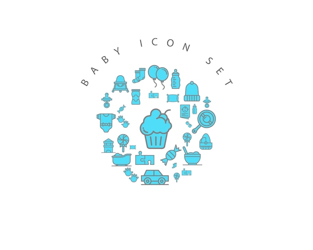 Vector baby icons set design