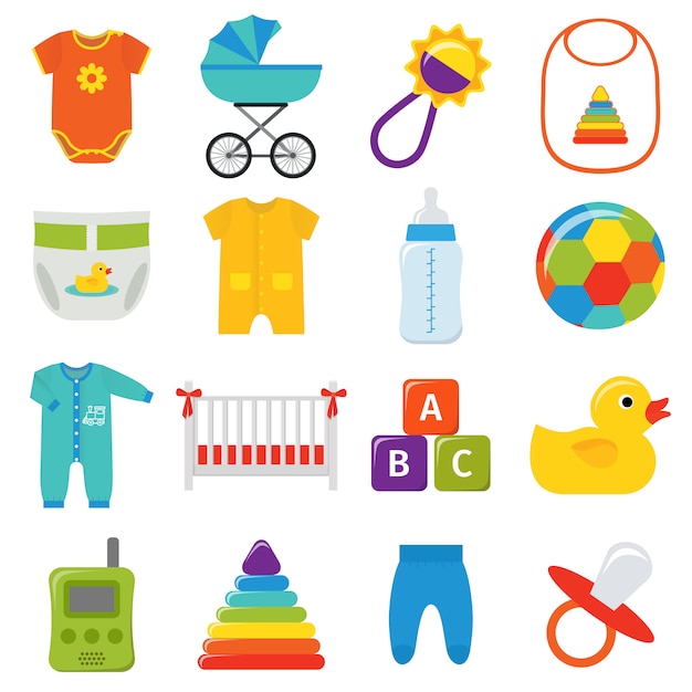 Baby icons set.  illustration.