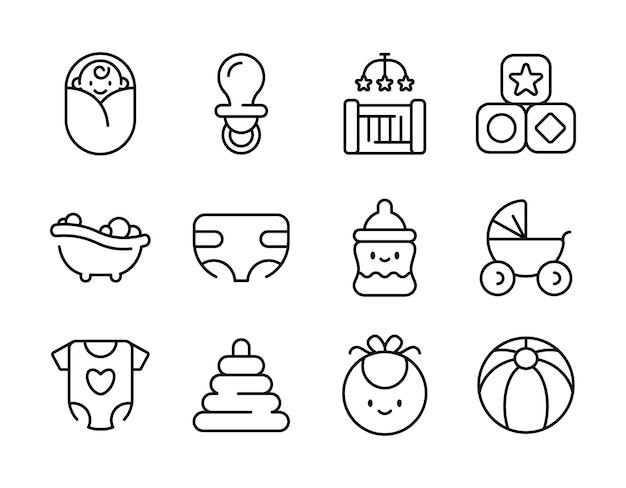 baby icons set