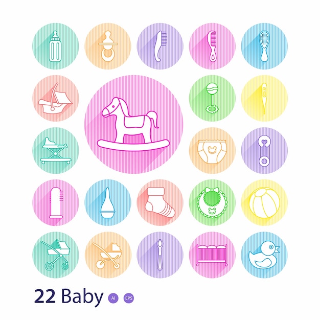 Vector baby icons