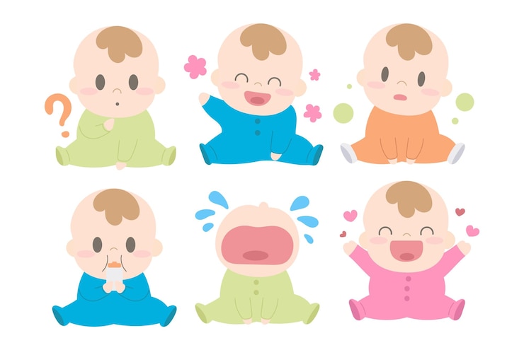 Vector 아기 일러스트레이션 평평한 귀여운 터