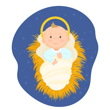 Premium Vector | Baby jesus in the manger, christmas night. Premium Vector | Baby jesus in the manger, christmas night.