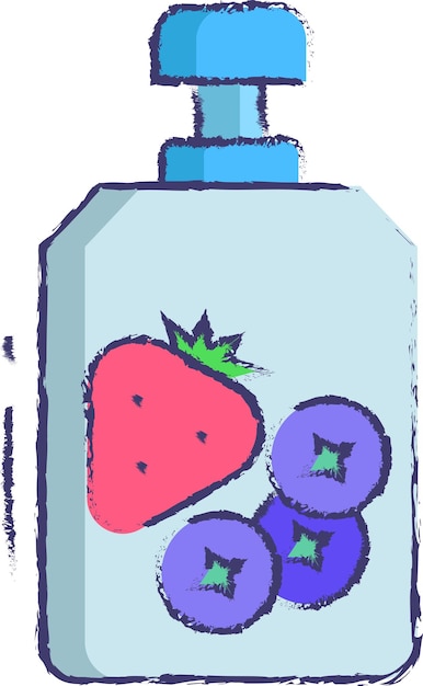 baby juice pouch hand drawn vector illustration