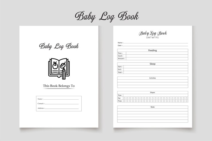 Vector baby kdp interior log book design