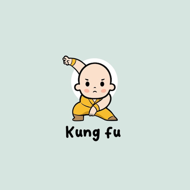 Vector baby kung fu logo baby shop logo