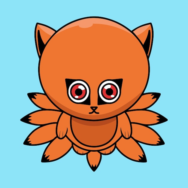 Baby Kurama Naruto Art Cartoon Vector Isolated