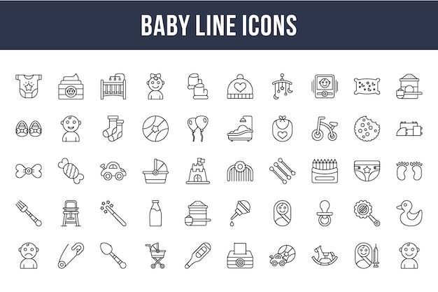 Baby Line Icons