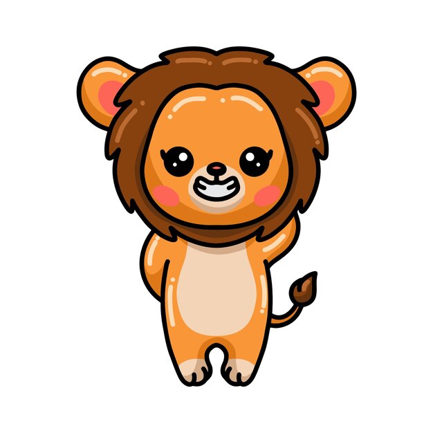 Vector baby lion cartoon isolated on white