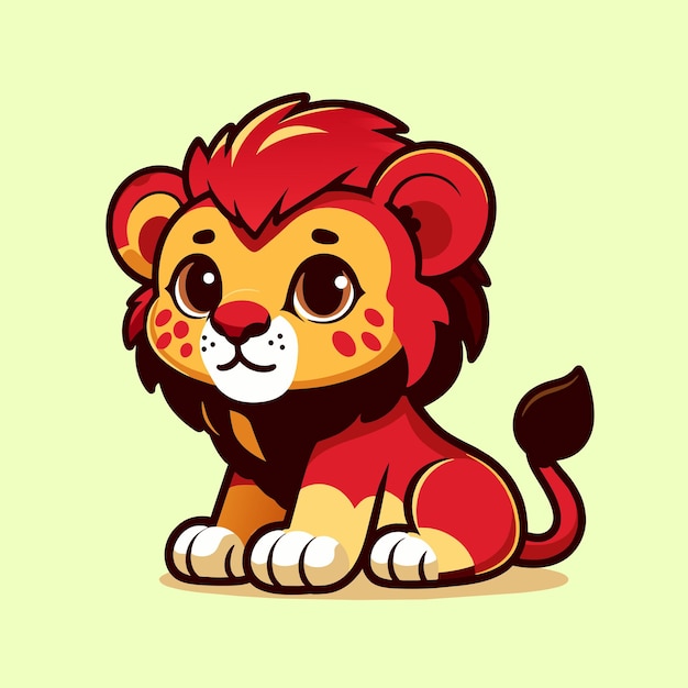 Vector baby lion cub vector illustration