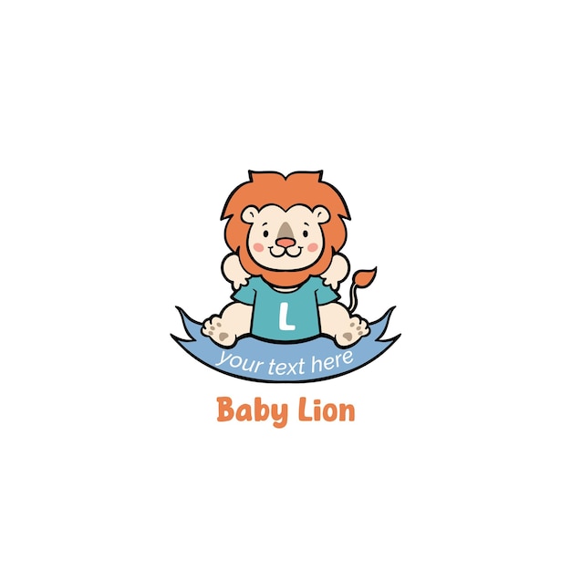 Vector baby lion logo baby shop logo