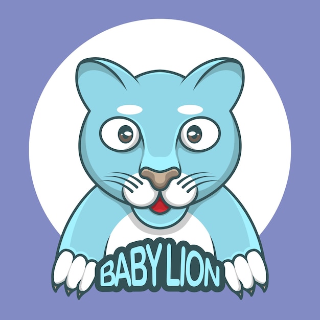 baby lion mascot logo icon