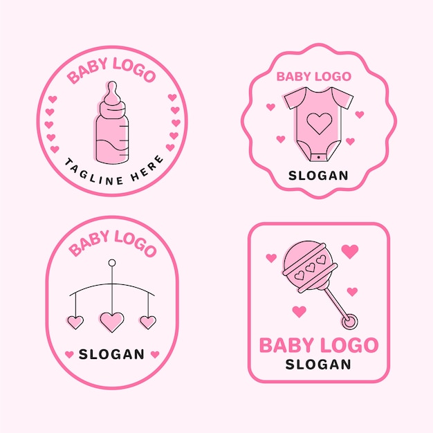 Baby logo collection template