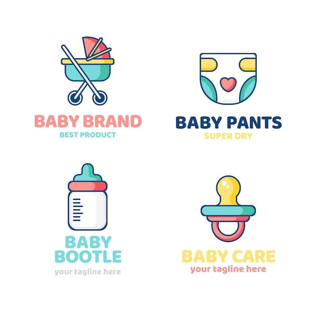 Vector baby logo collection template