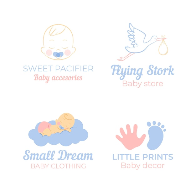 Vector baby logo template collection