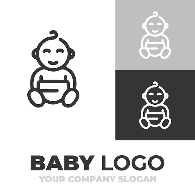 Un logo per bambini in nero e grigio