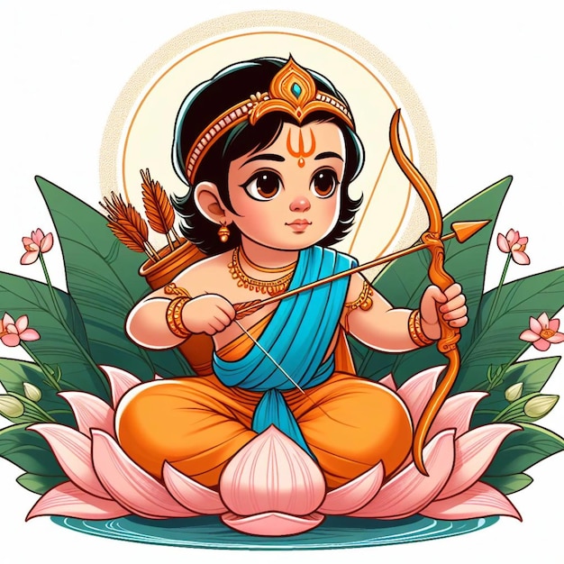 Baby Lord Ram Lord Krishna vector