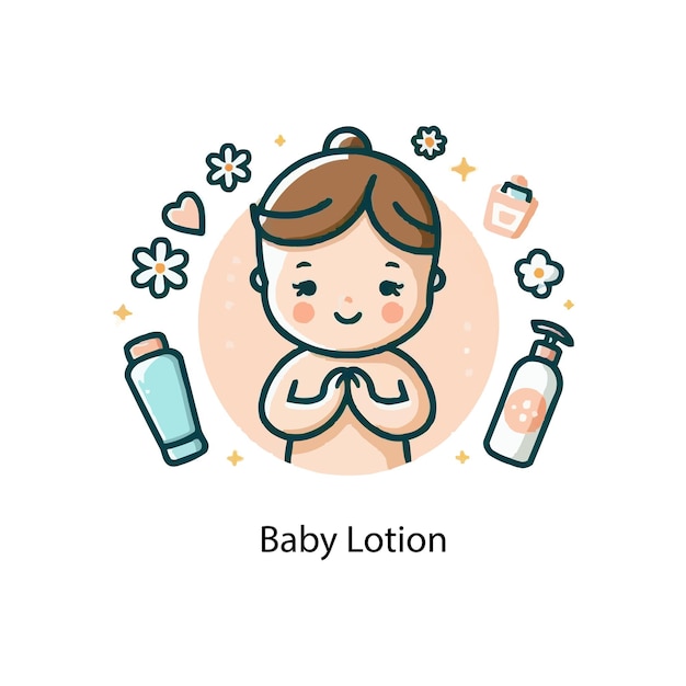 Vector baby lotion company logo on a white background