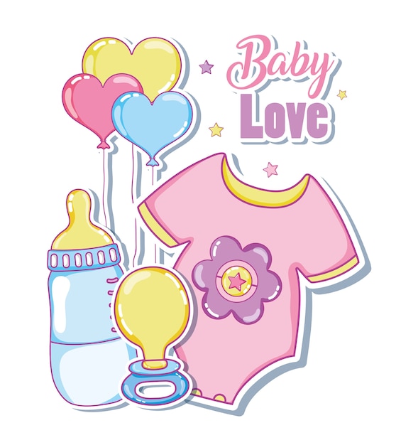 Baby love card vector illustration graphic design