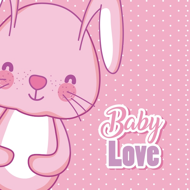 Vettore baby love cartoons with cute bunny