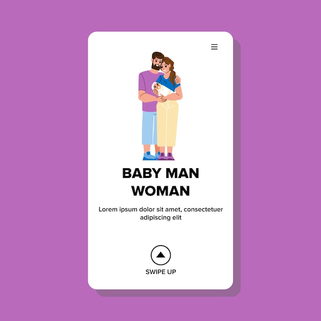 Baby man woman vector