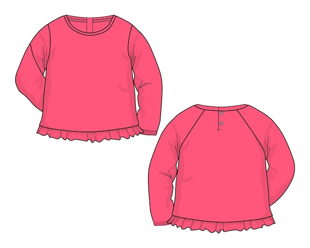 Baby meisjes Jurk ontwerp vector illustratie roze kleur sjabloon