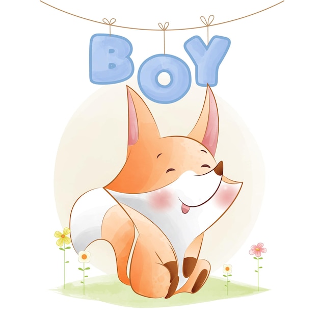 Baby milestone cards cute animals cute fox Baby Boy