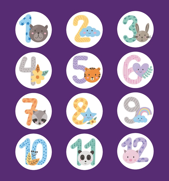 Baby months icons