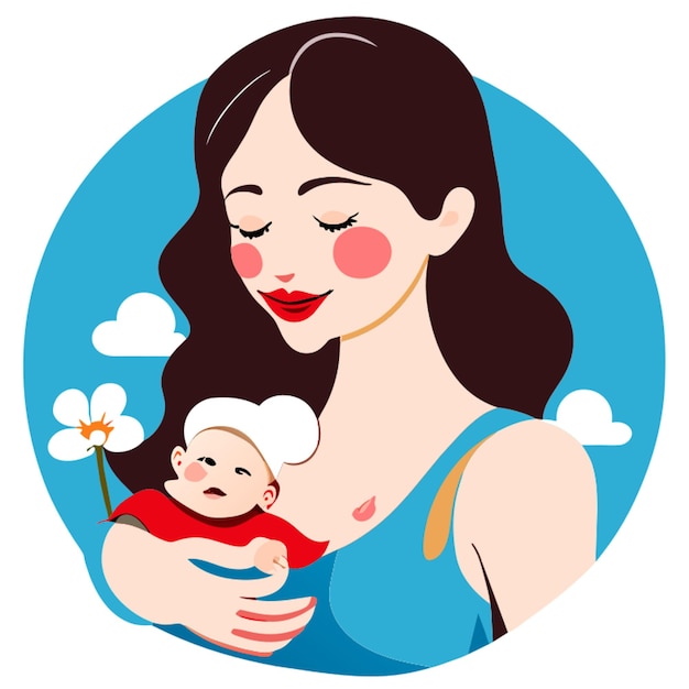 ベクトル 赤ちゃんの母乳ベクトルのイラスト