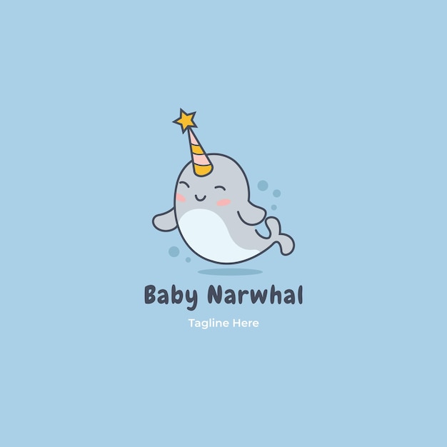 Baby Narwhal-logo, babywinkel en babywinkel