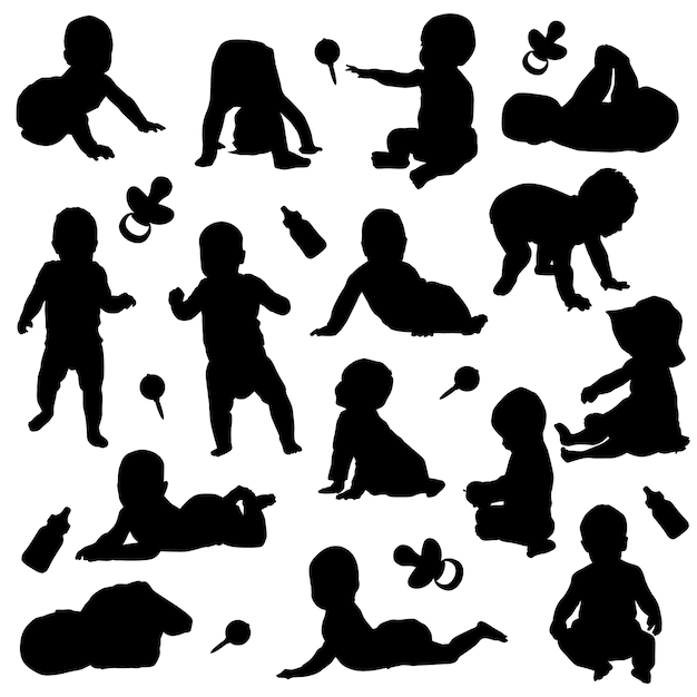 Baby New Born Child Silhouette Clip Art