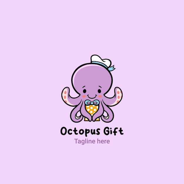 Vector baby octopus logo baby shop vector