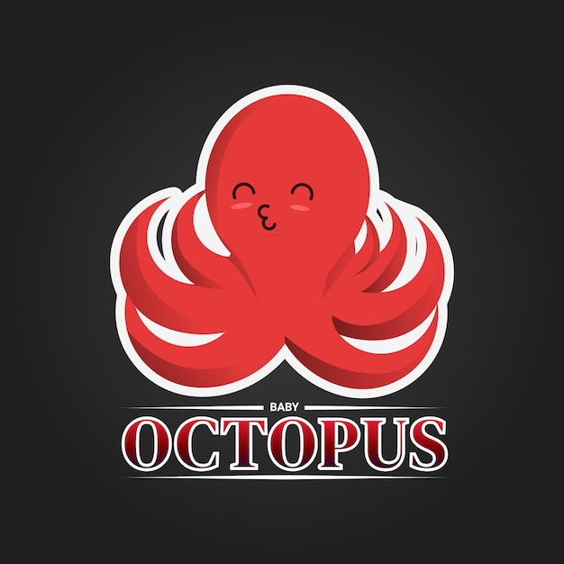 Vector baby-octopus logo-ontwerp voor visrestaurant