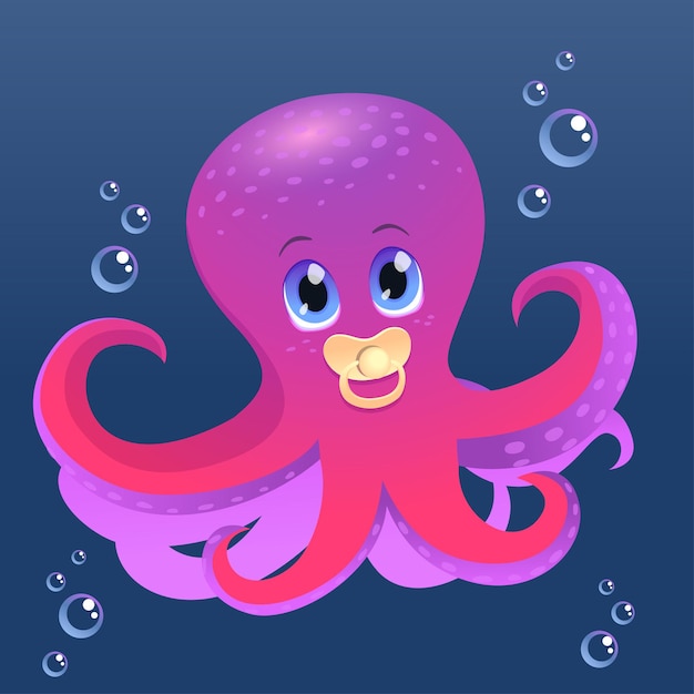 Baby octopus vectorial