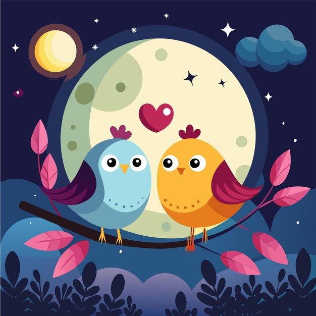 Vector baby owl in love hand drawn cartoon character sticker icon concept isolated illustration